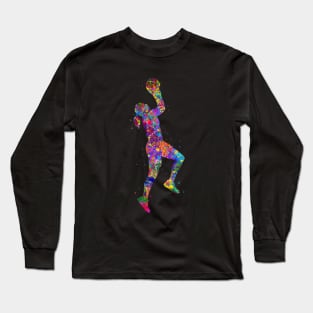 Basketball player girl jump Long Sleeve T-Shirt